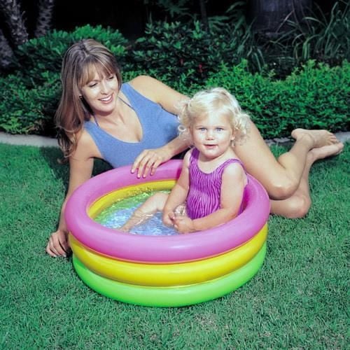 Lichidare de Stoc! Piscina Gonflabila Intex cu 3 Inele, 147 x 33 cm + Cadou Mingee Gonflabila pentru Apa