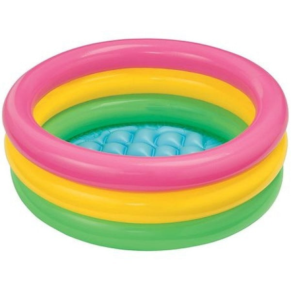 Lichidare de Stoc! Piscina Gonflabila Intex cu 3 Inele, 147 x 33 cm + Cadou Mingee Gonflabila pentru Apa