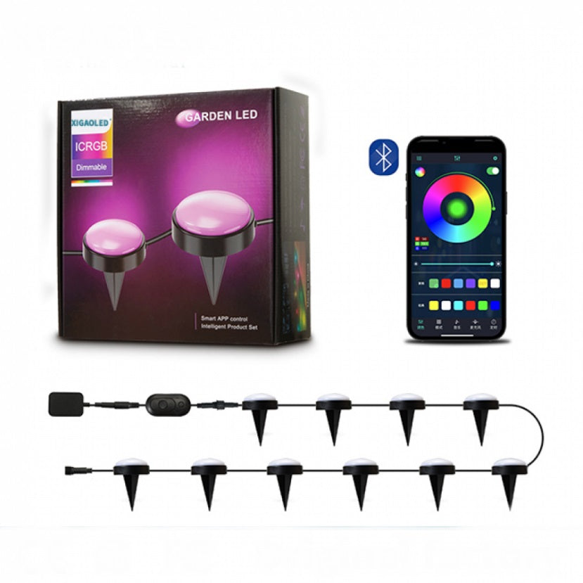 Kit pentru Iluminat in Gradina, 15 Becuri LED RGB SMART, Rezistante la Apa