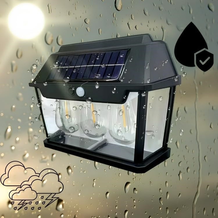 Lampa cu Incarcare Solara, Senzor de Miscare, Model cu 3 Becuri