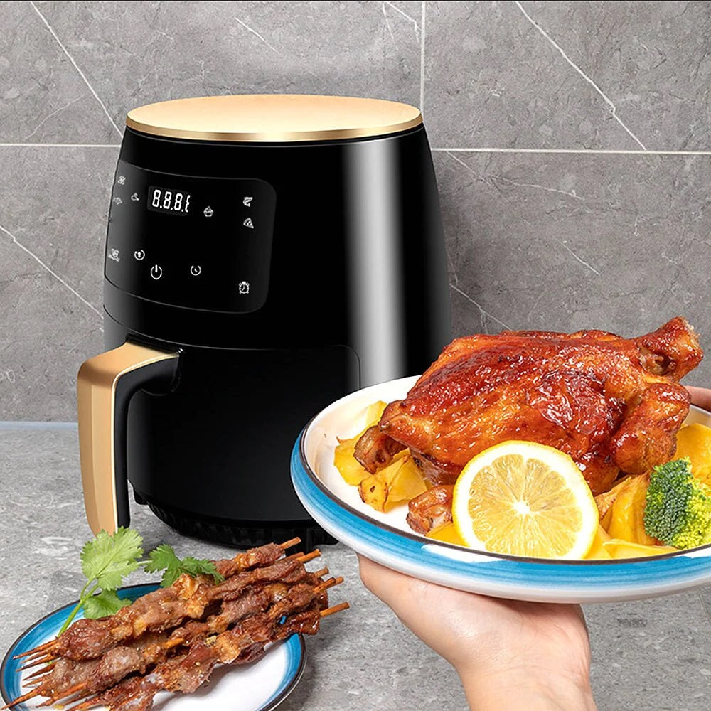 Air Fryer - Friteuza fara Ulei 6 Litri, Display Digital, 2400 W, Functie de Coacere