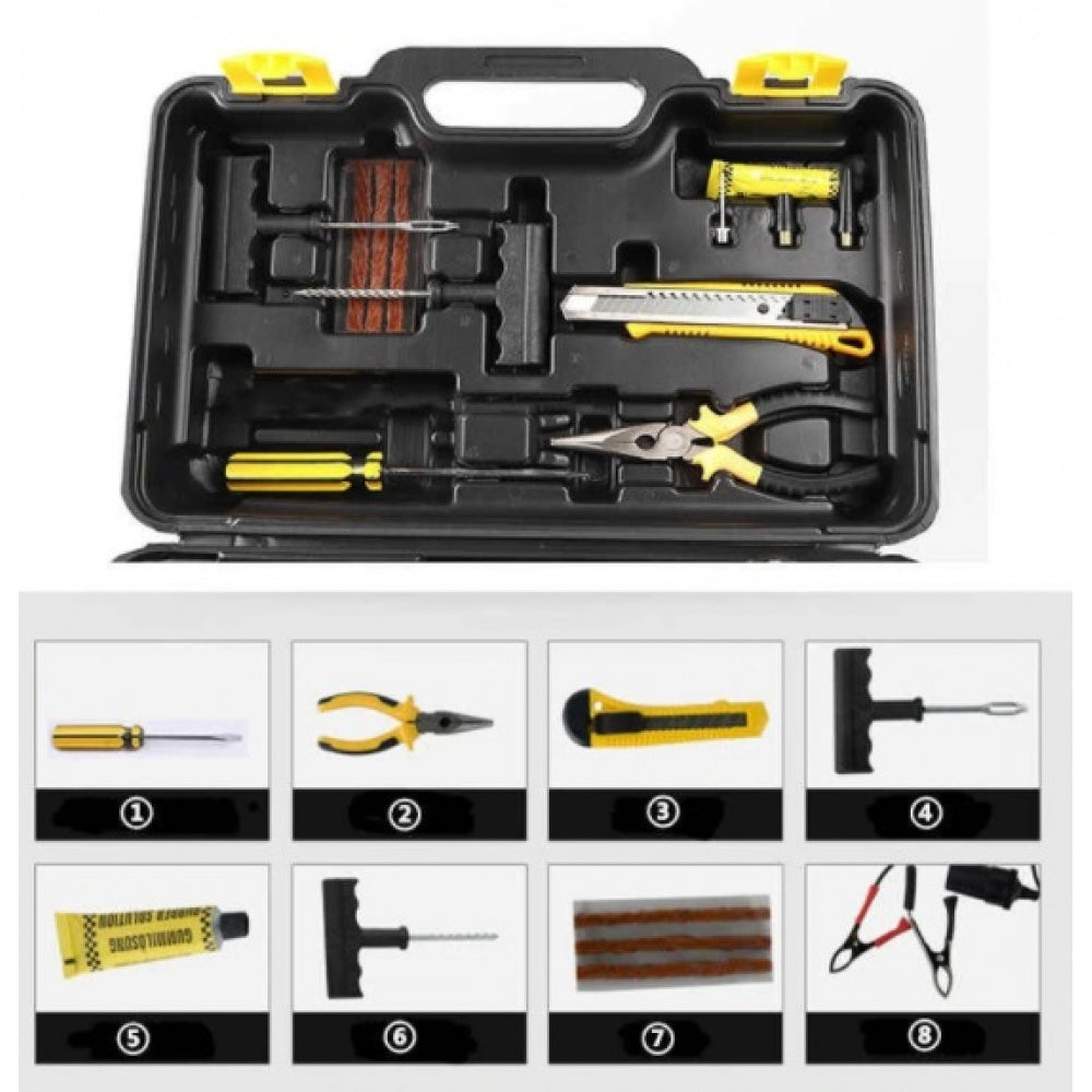 Kit pentru pana, compresor 12V, 2 cilindri si 7 accesorii