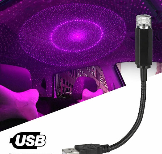 Lampa cu laser proiectie stelute mov USB, Car Ceiling USB Star