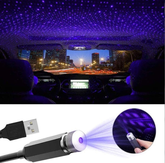 Lampa cu laser proiectie stelute mov USB, Car Ceiling USB Star