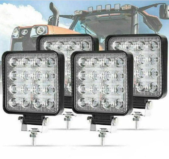 Set 10 proiectoare 16 LED 48W auto OFF-ROAD, IP 67