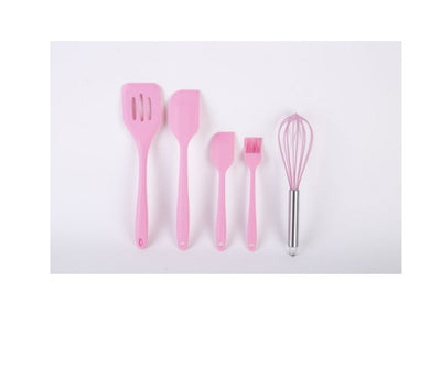 Set 5 ustensile de bucatarie din silicon roz