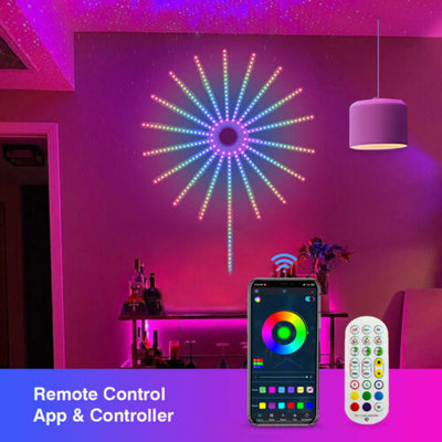 Lumini LED tip artificii inteligente, RGB, muzica, telecomanda