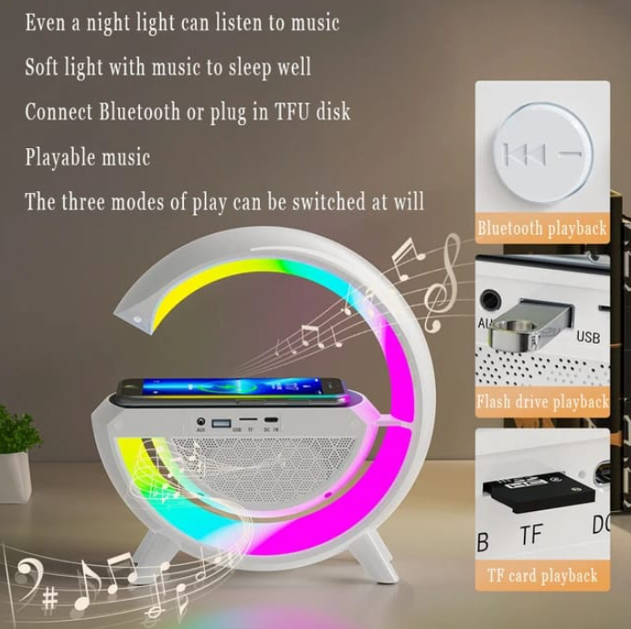 Lampa Smart LED RGB si Incarcator Wireless 15 W