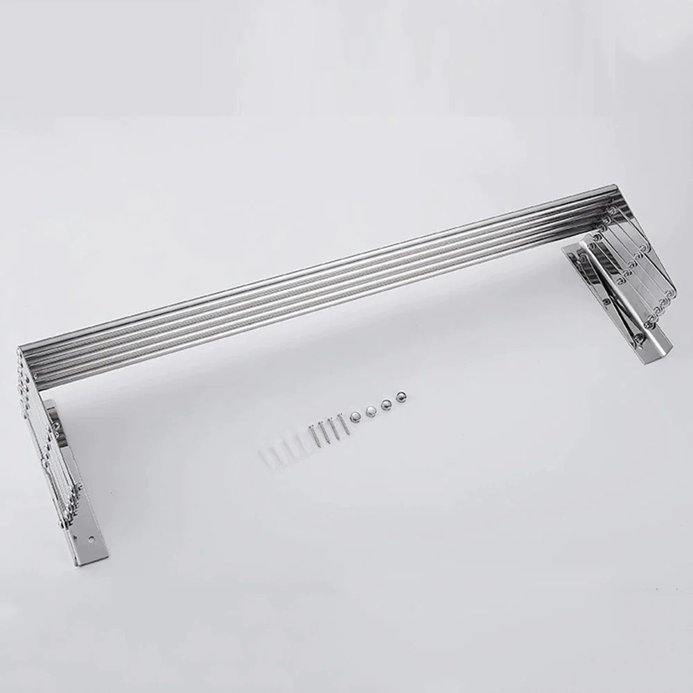 Uscator retractabil din aluminiu, cu prindere in perete, 70 cm